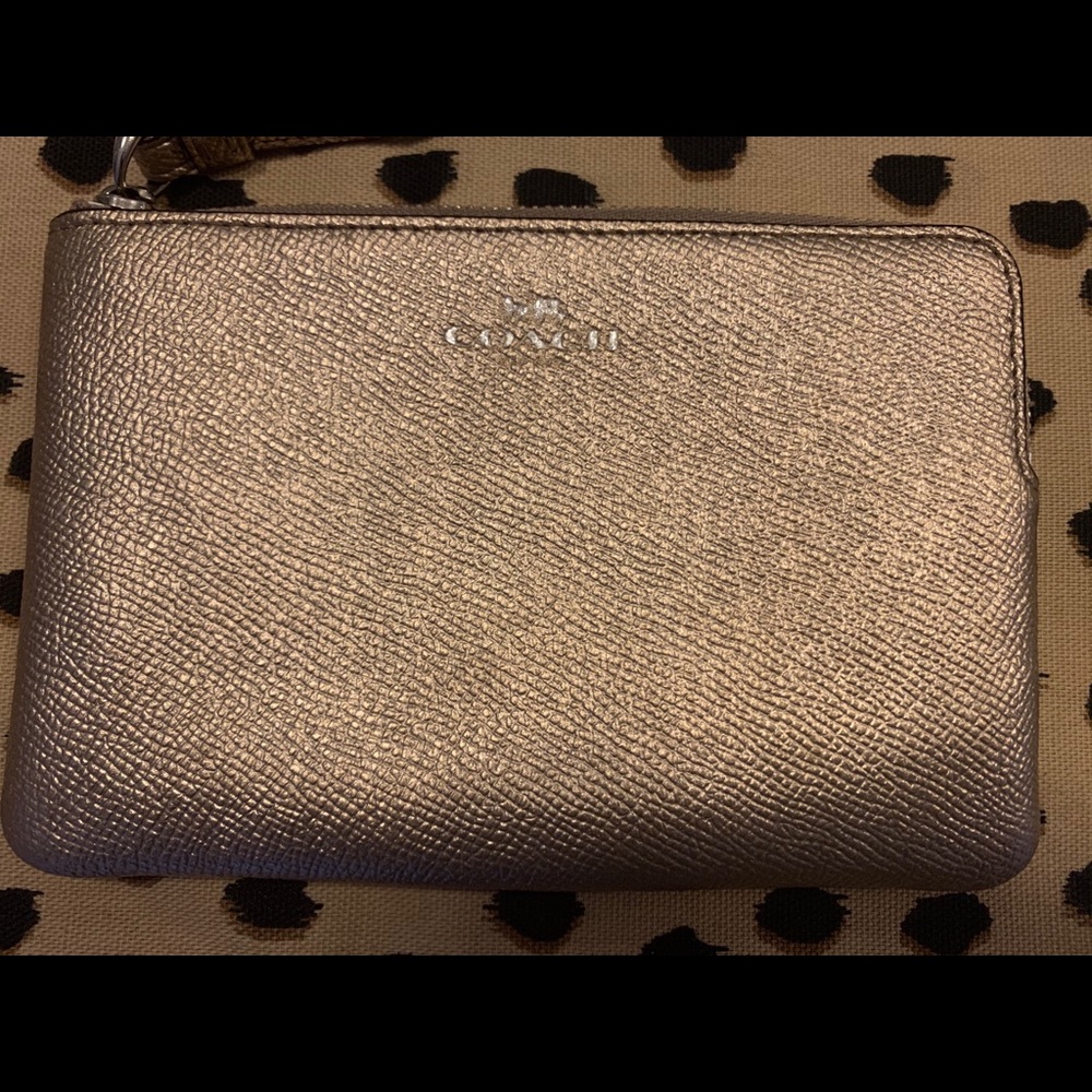 COACH Gold Metallic Wristlet